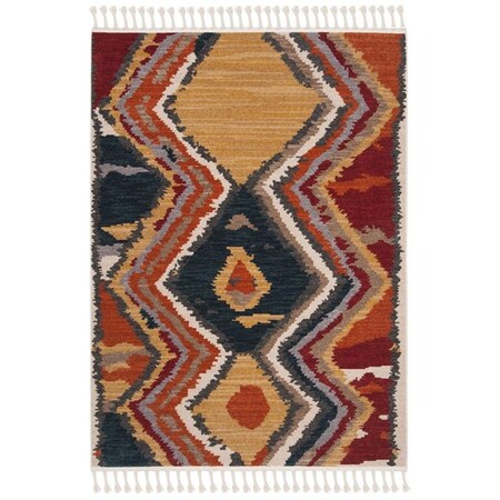 Safavieh Farmhouse 800 Power Loomed Small Rectangle Area RugYellow & Red 3 x 5 ft. FMH803C-3